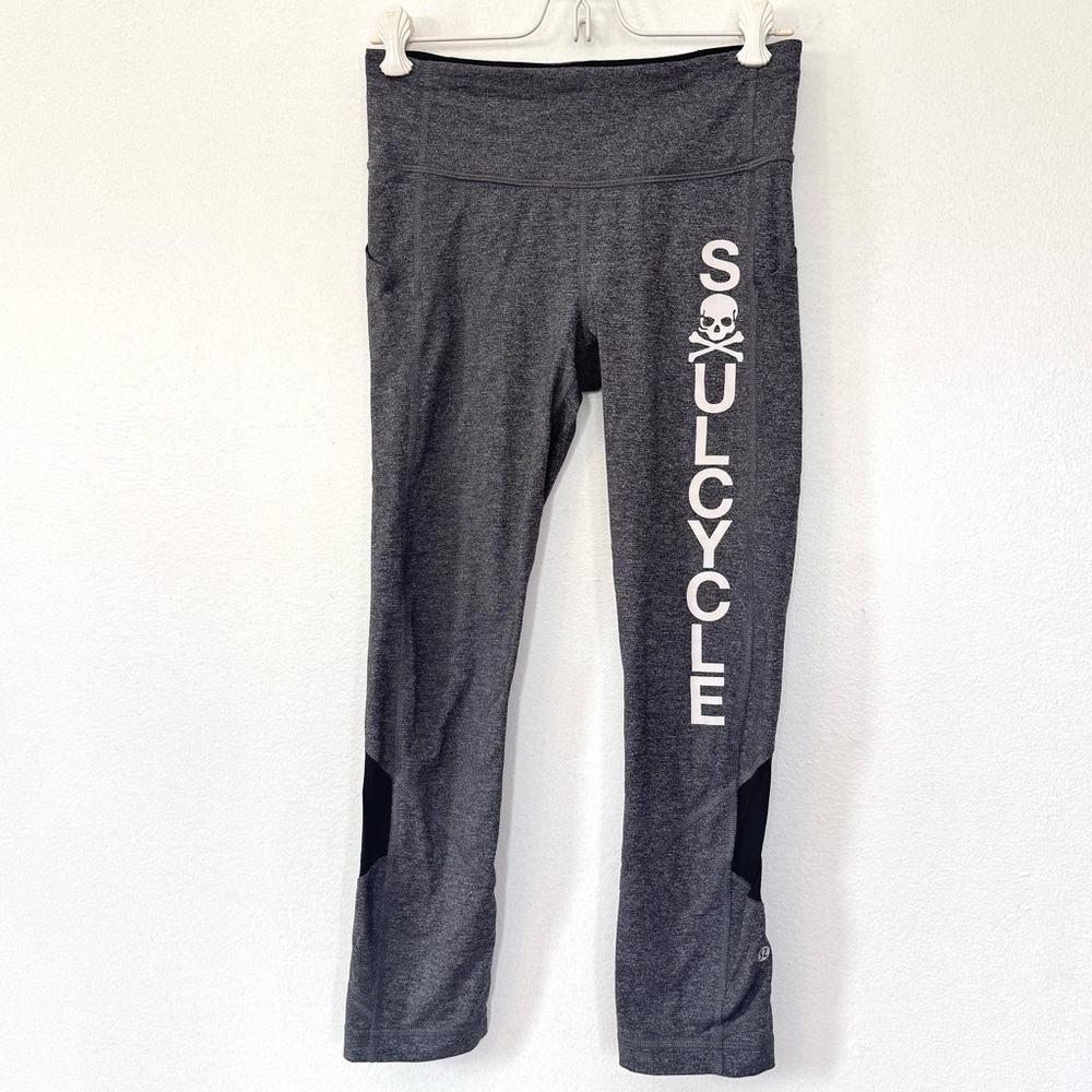 Lululemon X SoulCycle Gray Leggings Performance Stretch Sz 4 - Picture 3 of 12
